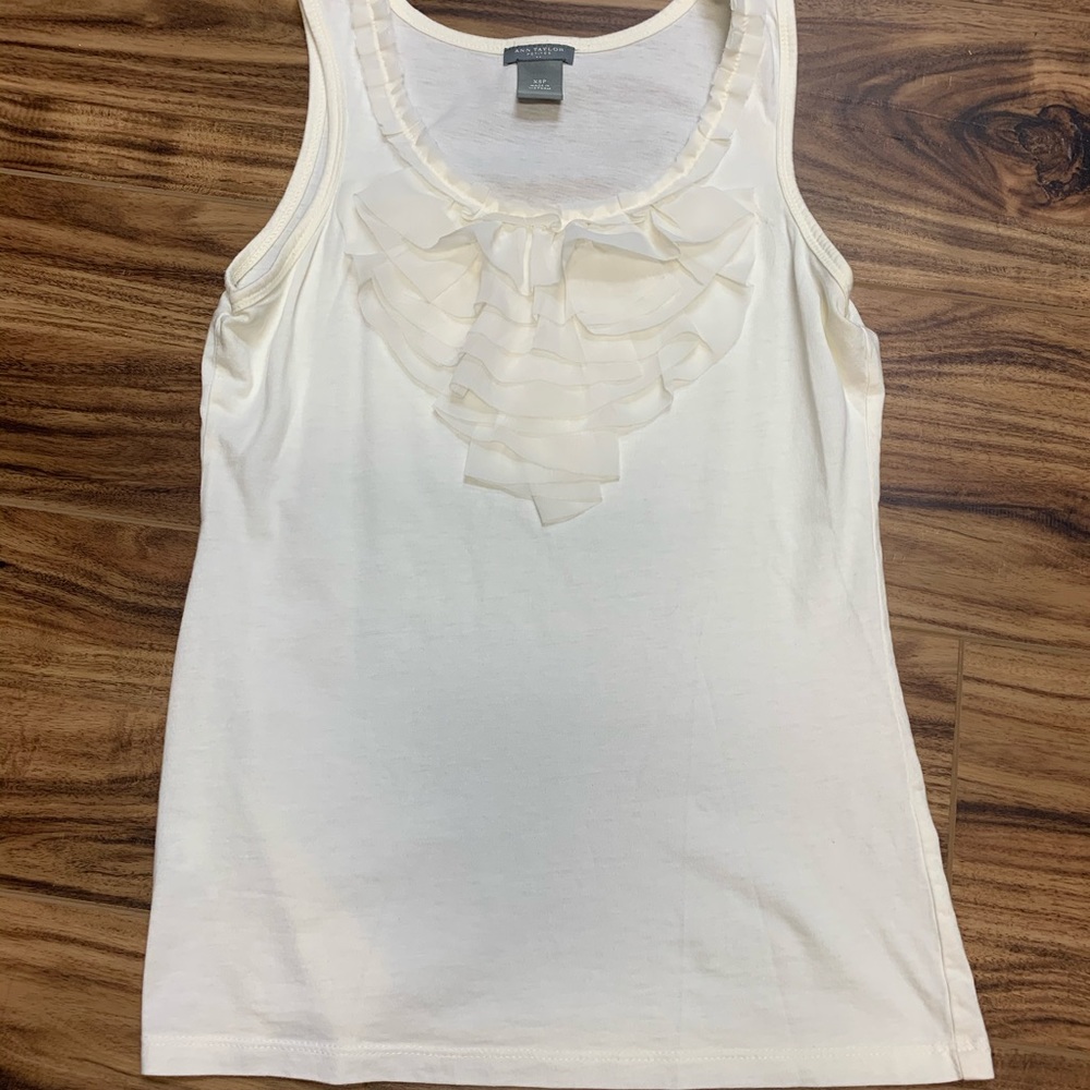 Ann Taylor ivory dressy layered tank top XS